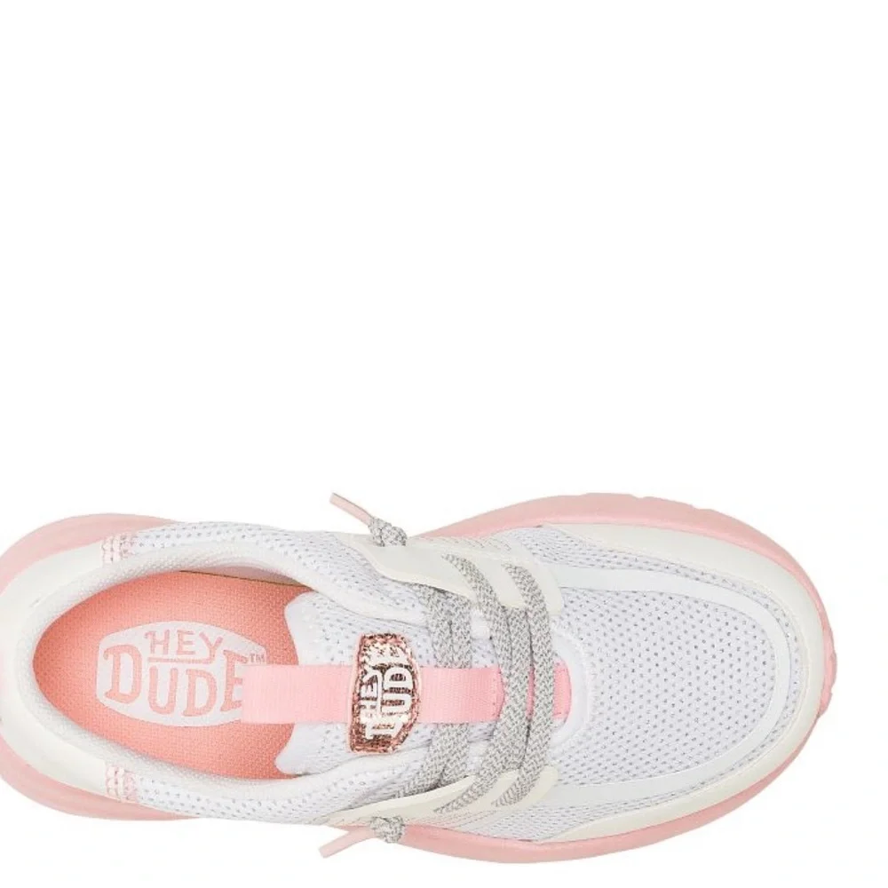 Hey Dude Sirocco Play Pink/White Sneakers Youth NWT - Picture 4 of 7